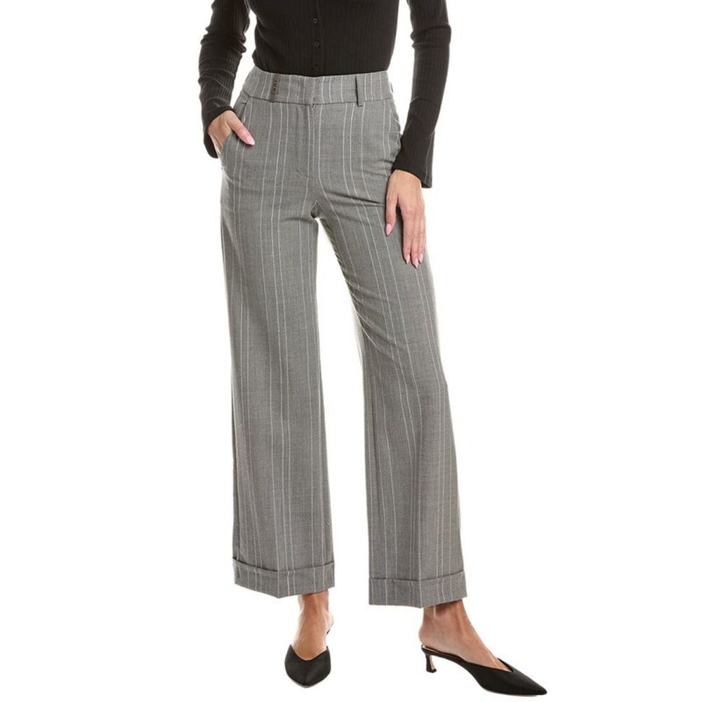 Peserico Womens Wool-Blend Pant, Grey